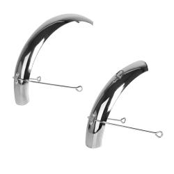 Крылья, переднее и задеее, для колес 12", хром - фото