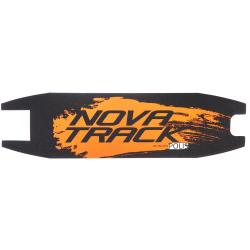 Шкурка-накладка на деку городского самоката Novatrack Polis 230 Brake, 49,5см*13,5см, оранжевая - фото