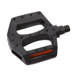 Педали HF-820, ось 9/16", пластик, черные, с катафотом - фото