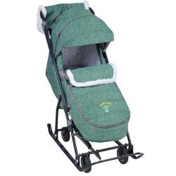 Санки-коляска Нашидетки, 6 НДТ6/5 Джинс зеленый - фото