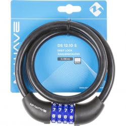 Замок M-Wave тросовый, кодовый, 12x1000 мм, силиконовый черный, 5-231060 - фото