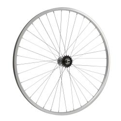 Колесо 28" заднее(без резины), одинарный алюм.обод 36 отв, торм.втулка сталь, гайка - фото