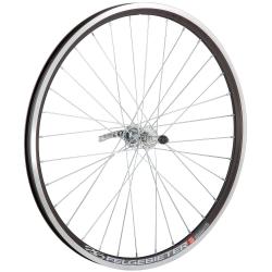 Колесо 26" заднее(без резины) двустенный алюм.обод 32 отв. V-brake под трещотку 7 ск. - фото