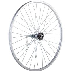 Колесо 28" заднее(без резины), одинарный алюм.обод 36 отв, торм.втулка сталь, гайка - фото