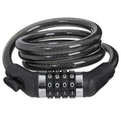 Замок STG, трос спиральный, кодовый диам.12х120см - фото