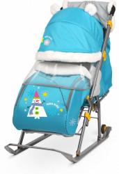 Санки-коляска НД6 /Ника/, чехол д/ног, колесо, перекид. ручка, муфта, сумка - фото