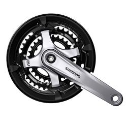 Система Shimano TY701, 175мм, кв, 48/38/28, с защитой, с болтами, цв. черн. - фото