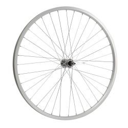 Колесо 26" переднее(без резины), одинарный алюм.обод 36 отв, втулка сталь, эксцентрик - фото