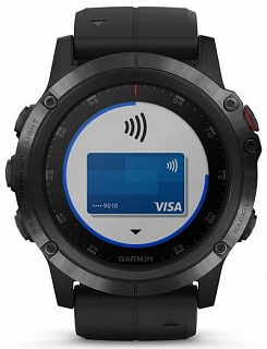 Часы GARMIN Fenix 5x Plus Sapphire (Black/Black Band) - фото