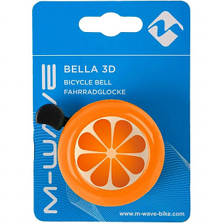 Звонок M-Wave Bella 3D "Orange", сталь/пластик, D=55мм, оранжевый (на блистере), 5-420139 - фото