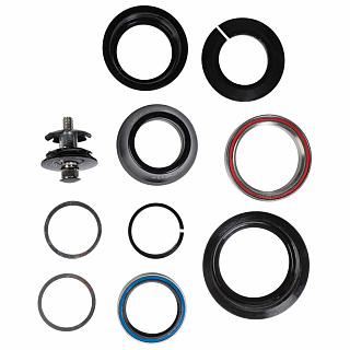 Рулевая колонка Neco H384AEM, ZS44/56, 1 1/8", алюм.чашки, пром.подшипники, черный - фото