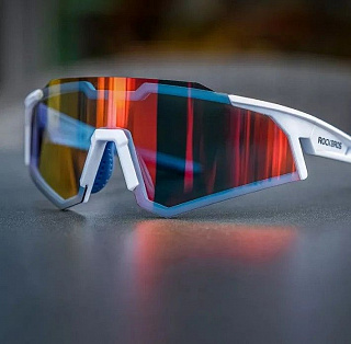 Очки велосипедные Rockbros, оправа зеленая, линзы с поляризацией красные, RB_14110006003 - фото