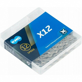 Цепь KMC Х12, 12 скоростная, 126 звеньев, 1/2"х11/128", с замком, 6-190607 - фото