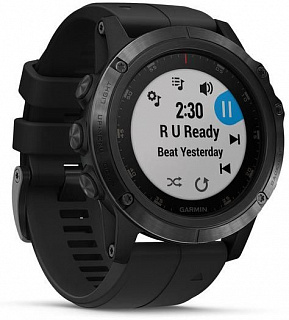 Часы GARMIN Fenix 5x Plus Sapphire (Black/Black Band) - фото