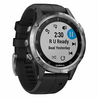 Часы GARMIN Fenix 5 Plus (Silver/Black Band) - фото