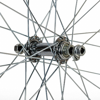 Колесо 26" переднее 32 спицы одинарный обод втулка SF A03F - фото