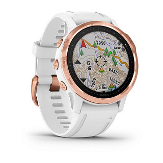 Часы GARMIN Fenix 6S Pro (Rose Gold/White Band) - фото