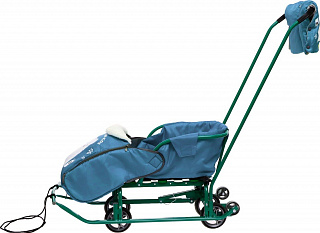 Санки детские "Тимка 5УН" с набором аксессуаров, Т5УН/К, капри в клетку - фото