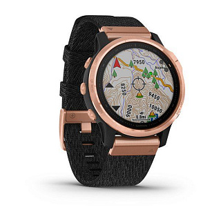 Часы GARMIN Fenix 6S Sapphire (Rose Gold/Black Nylon Band) - фото