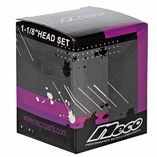 Рулевая колонка Neco H118, ZS44, 1 1/8"(резьб.), алюм.чашки, картр.подшипники, черный - фото