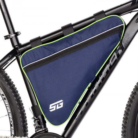 Велосумка под раму STG FB-001, размер 40х27х6 см (Велосумка под раму STG, модель FB-001, размер 40х27х6 см, т.син/салатовый)