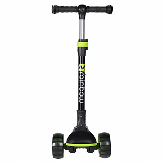 Самокат детский Novatrack Rainbow 120 BB (2025) со светящимися колёсами - фото