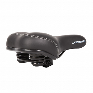 Седло чёрно-белое с логотипом"STINGER" - фото