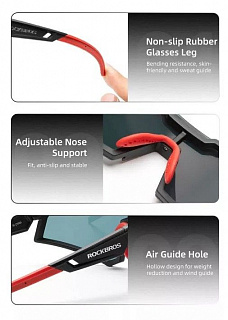 Очки велосипедные Rockbros, оправа голубая, линзы фотохромные, RB_14110006002 - фото