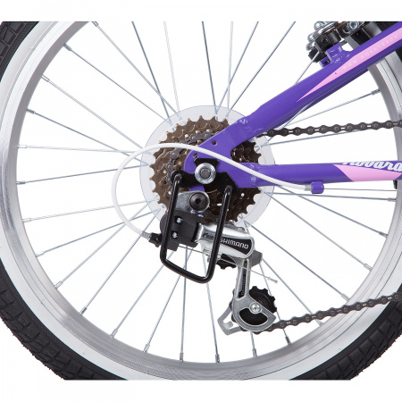 Велосипед NOVATRACK NOVARA 20" (2019) (Велосипед NOVATRACK 20", NOVARA, фиолетовый, алюм., 6-скор, TY21/TS38/SG-6SI, V-brake)
